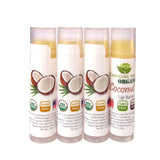 4-Pack Organic Coconut Flavor Lip Balm. Certified USDA Organic.