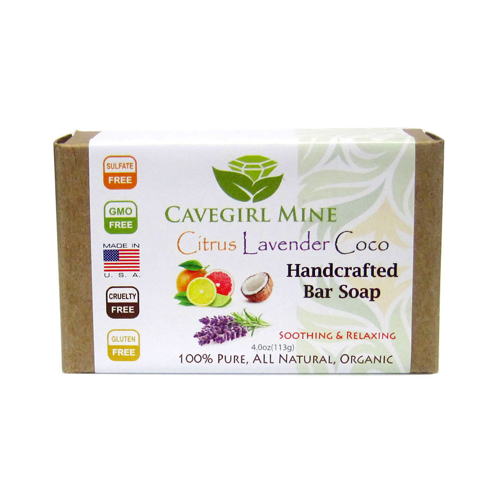 3-Pack Citrus Lavender Coco Bar Soap. 100% Certified Organic Coconut Oil.