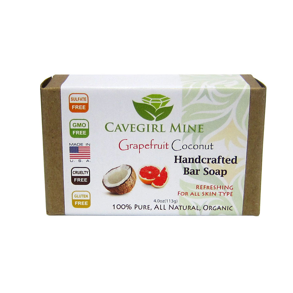 3-Pack Grapefruit Coconut Bar Soap. 100% Certified Organic Coconut Oil.